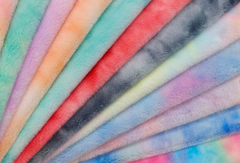 450mg 165cm Fabrik bulu arnab bercetak tie-dye sesuai untuk bantal/mainan mewah